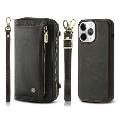 For iPhone 11 Pro Crossbody Multi-functional Zipper Wallet Leather Phone Case(Black) - iPhone 11 Pro Cases by buy2fix | Online Shopping UK | buy2fix