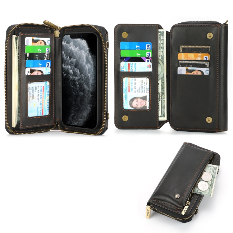 For iPhone 11 Pro Crossbody Multi-functional Zipper Wallet Leather Phone Case(Black) - iPhone 11 Pro Cases by buy2fix | Online Shopping UK | buy2fix