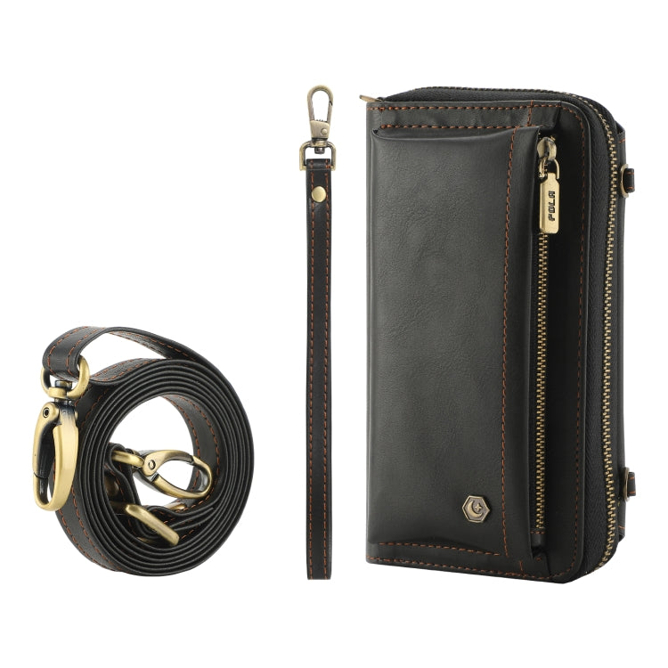 For iPhone 11 Pro Crossbody Multi-functional Zipper Wallet Leather Phone Case(Black) - iPhone 11 Pro Cases by buy2fix | Online Shopping UK | buy2fix
