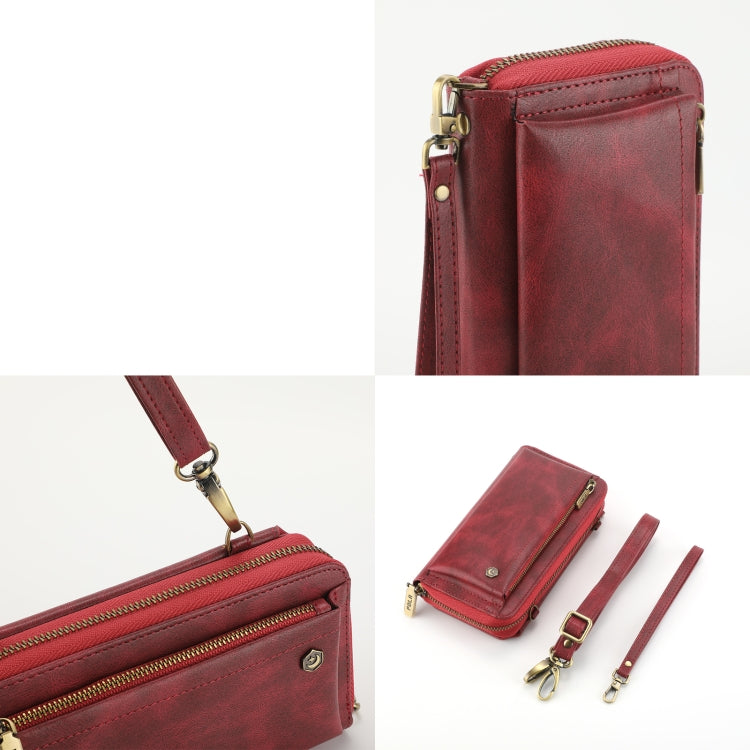 For iPhone 11 Crossbody Multi-functional Zipper Wallet Leather Phone Case(Red) - More iPhone Cases by buy2fix | Online Shopping UK | buy2fix