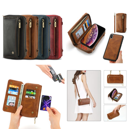 For iPhone X Crossbody Multi-functional Zipper Wallet Leather Phone Case(Green) - More iPhone Cases by buy2fix | Online Shopping UK | buy2fix