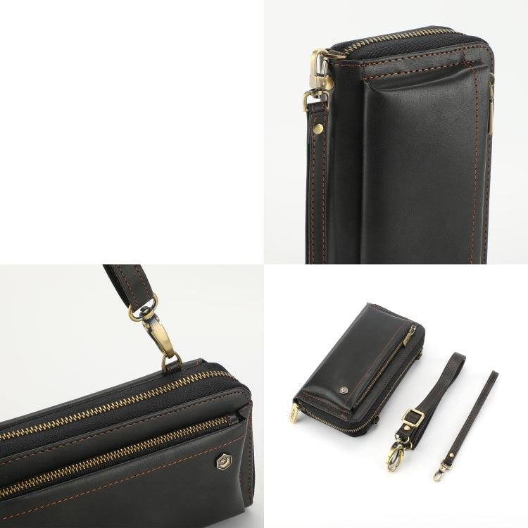 For iPhone XS Crossbody Multi-functional Zipper Wallet Leather Phone Case(Black) - More iPhone Cases by buy2fix | Online Shopping UK | buy2fix