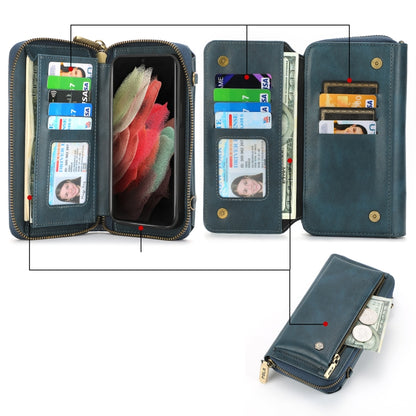 For Samsung Galaxy S23+ 5G Crossbody Multi-functional Zipper Wallet Leather Phone Case(Green) - Galaxy S23+ 5G Cases by buy2fix | Online Shopping UK | buy2fix