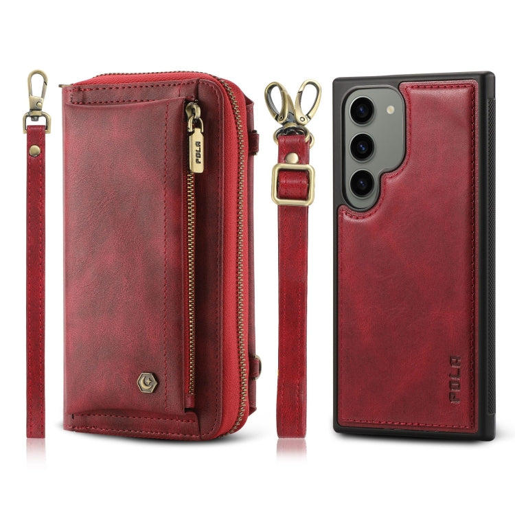 For Samsung Galaxy S23+ 5G Crossbody Multi-functional Zipper Wallet Leather Phone Case(Red) - Galaxy S23+ 5G Cases by buy2fix | Online Shopping UK | buy2fix