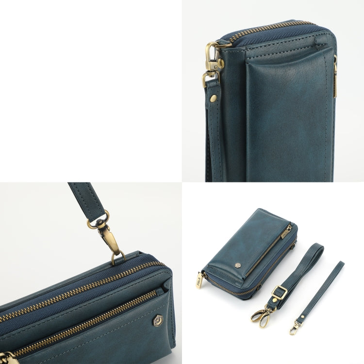 For Samsung Galaxy S23 5G Crossbody Multi-functional Zipper Wallet Leather Phone Case(Green) - Galaxy S23 5G Cases by buy2fix | Online Shopping UK | buy2fix