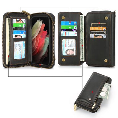 For Samsung Galaxy S23 5G Crossbody Multi-functional Zipper Wallet Leather Phone Case(Black) - Galaxy S23 5G Cases by buy2fix | Online Shopping UK | buy2fix