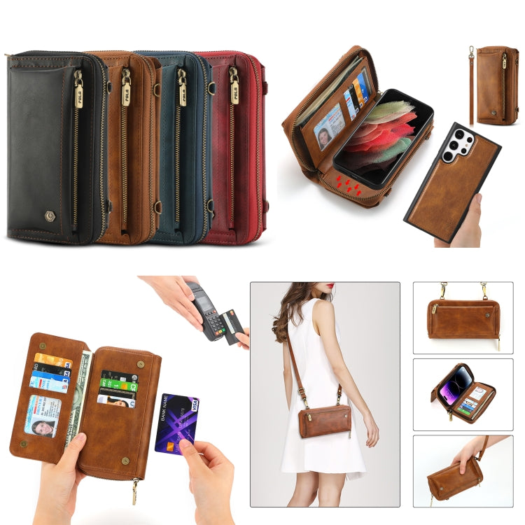 For Samsung Galaxy S23 5G Crossbody Multi-functional Zipper Wallet Leather Phone Case(Black) - Galaxy S23 5G Cases by buy2fix | Online Shopping UK | buy2fix