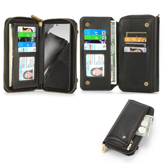 For Samsung Galaxy Note20 Crossbody Multi-functional Zipper Wallet Leather Phone Case(Black) - Galaxy Note20 Cases by buy2fix | Online Shopping UK | buy2fix