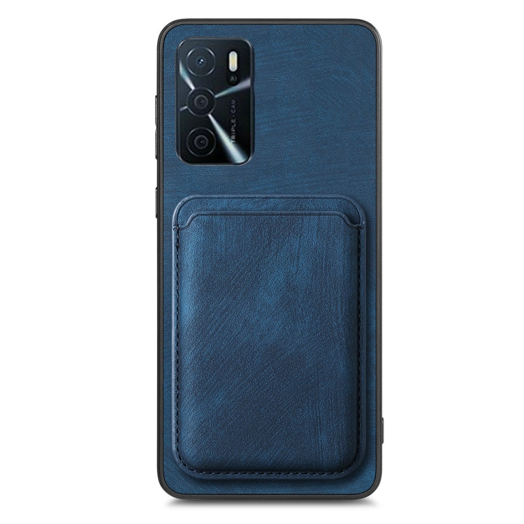 For OPPO Reno10 Global Retro Leather Card Bag Magnetic Phone Case(Blue) - OPPO Cases by buy2fix | Online Shopping UK | buy2fix