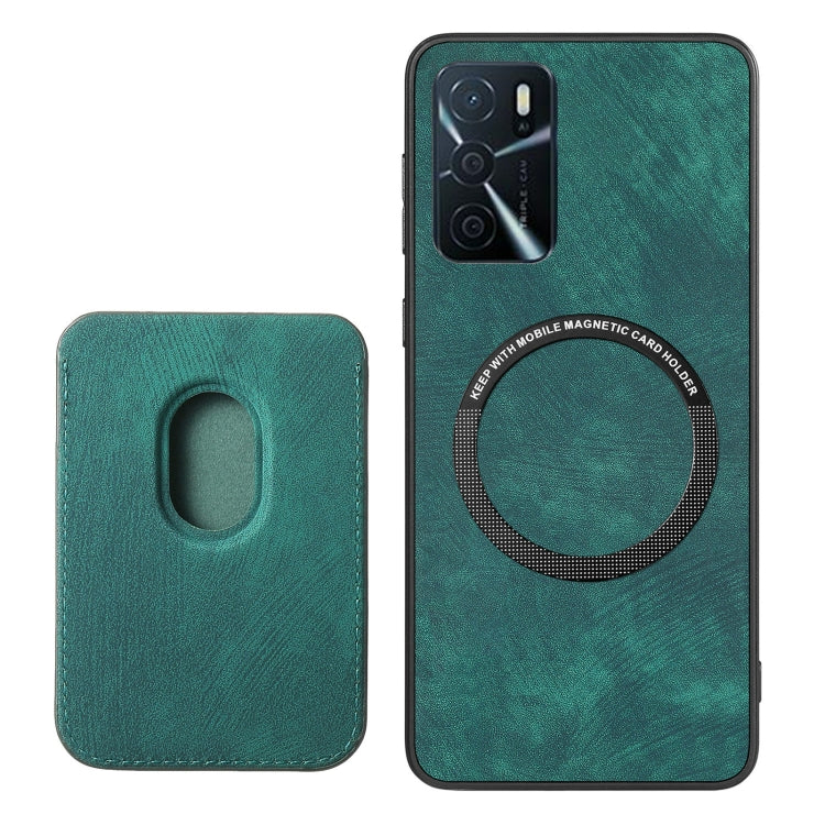 For OPPO Reno10 Pro Global Retro Leather Card Bag Magnetic Phone Case(Green) - OPPO Cases by buy2fix | Online Shopping UK | buy2fix