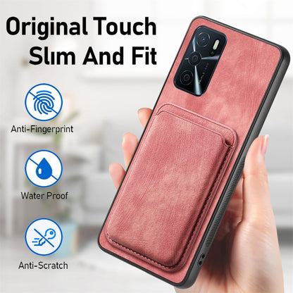 For OPPO Reno10 Pro Global Retro Leather Card Bag Magnetic Phone Case(Pink) - OPPO Cases by buy2fix | Online Shopping UK | buy2fix