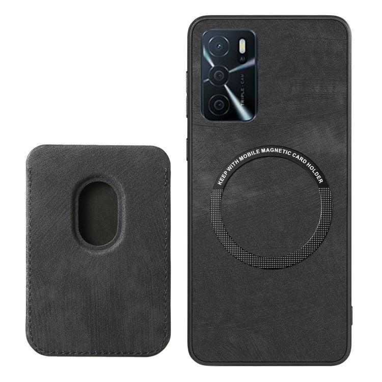 For OPPO Reno10 Pro+ Retro Leather Card Bag Magnetic Phone Case(Black) - OPPO Cases by buy2fix | Online Shopping UK | buy2fix