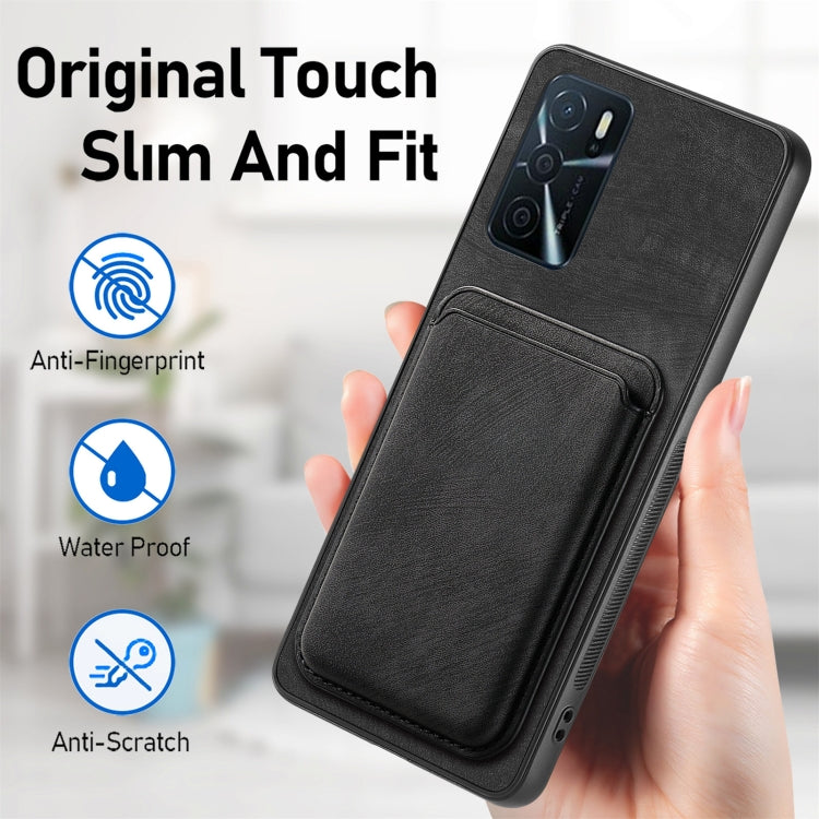 For OPPO Reno10 Pro+ Retro Leather Card Bag Magnetic Phone Case(Black) - OPPO Cases by buy2fix | Online Shopping UK | buy2fix