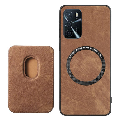 For OPPO Reno8 Z Retro Leather Card Bag Magnetic Phone Case(Brown) - OPPO Cases by buy2fix | Online Shopping UK | buy2fix