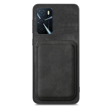For OPPO Reno7 Pro 5G Retro Leather Card Bag Magnetic Phone Case(Black) - OPPO Cases by buy2fix | Online Shopping UK | buy2fix