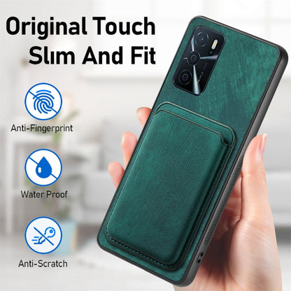 For OPPO Reno7 5G Retro Leather Card Bag Magnetic Phone Case(Green) - OPPO Cases by buy2fix | Online Shopping UK | buy2fix