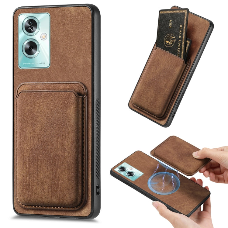 For OPPO A79 5G Retro Leather Card Bag Magnetic Phone Case(Brown) - OPPO Cases by buy2fix | Online Shopping UK | buy2fix