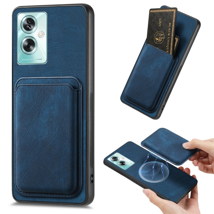 For OPPO A79 5G Retro Leather Card Bag Magnetic Phone Case(Blue) - OPPO Cases by buy2fix | Online Shopping UK | buy2fix