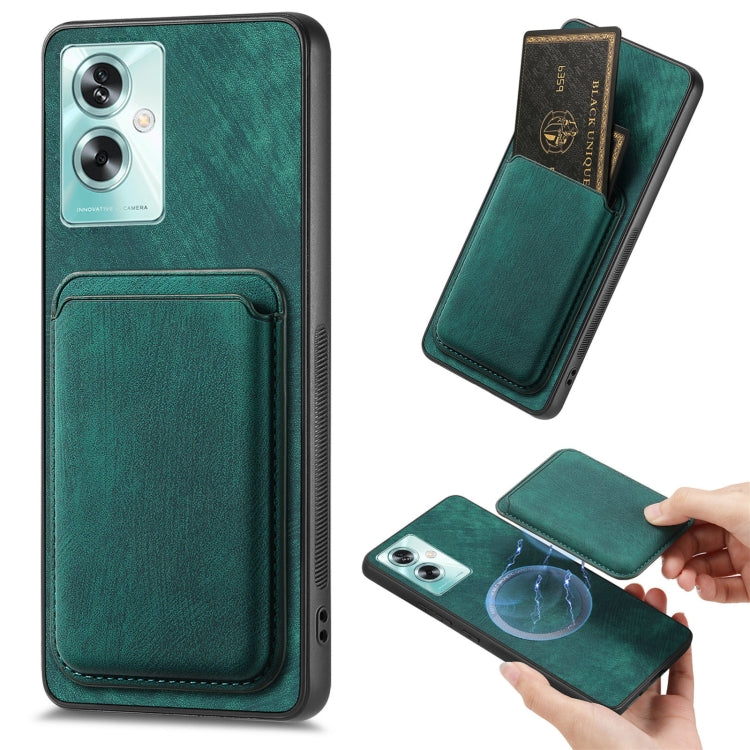 For OPPO A79 5G Retro Leather Card Bag Magnetic Phone Case(Green) - OPPO Cases by buy2fix | Online Shopping UK | buy2fix