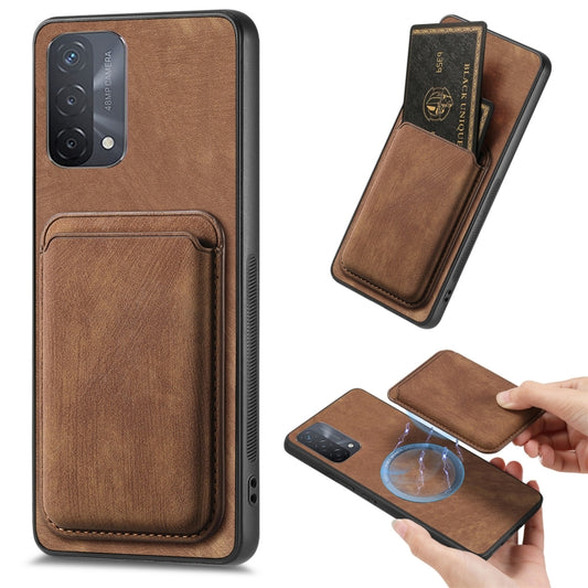 For OPPO A93 5G/A74 5G/A54 5G Retro Leather Card Bag Magnetic Phone Case(Brown) - OPPO Cases by buy2fix | Online Shopping UK | buy2fix