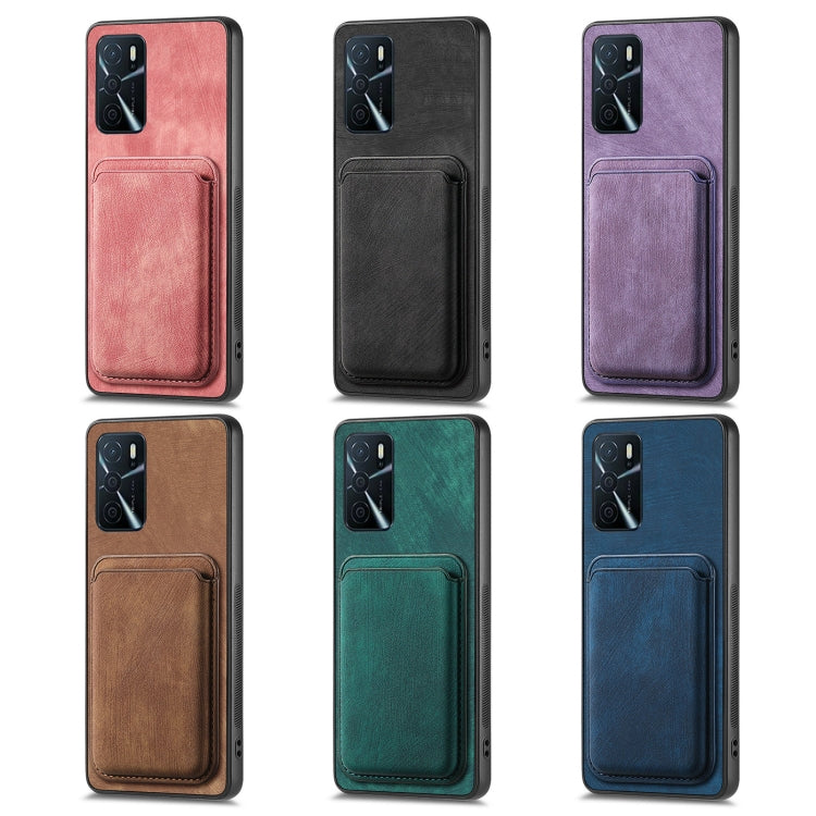 For OPPO K11X 5G Retro Leather Card Bag Magnetic Phone Case(Purple) - OPPO Cases by buy2fix | Online Shopping UK | buy2fix