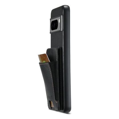 For Google Pixel 8a Suteni H03 Oil Wax Leather Wallet Stand Back Phone Case(Black) by Suteni