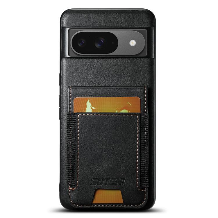 For Google Pixel 10 Suteni H03 Oil Wax Leather Wallet Stand Back Phone Case(Black) - Google Cases by Suteni | Online Shopping UK | buy2fix