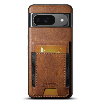 For Google Pixel 10 Suteni H03 Oil Wax Leather Wallet Stand Back Phone Case(Brown) - Google Cases by Suteni | Online Shopping UK | buy2fix
