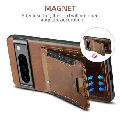 For Google Pixel 10 Suteni H03 Oil Wax Leather Wallet Stand Back Phone Case(Brown) - Google Cases by Suteni | Online Shopping UK | buy2fix