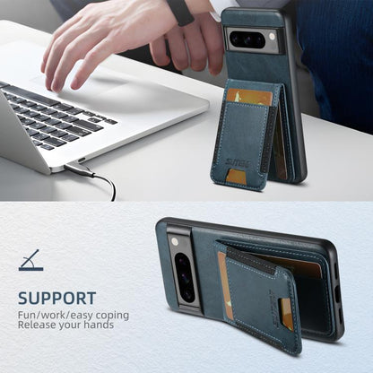 For Google Pixel 10 Suteni H03 Oil Wax Leather Wallet Stand Back Phone Case(Blue) - Google Cases by Suteni | Online Shopping UK | buy2fix