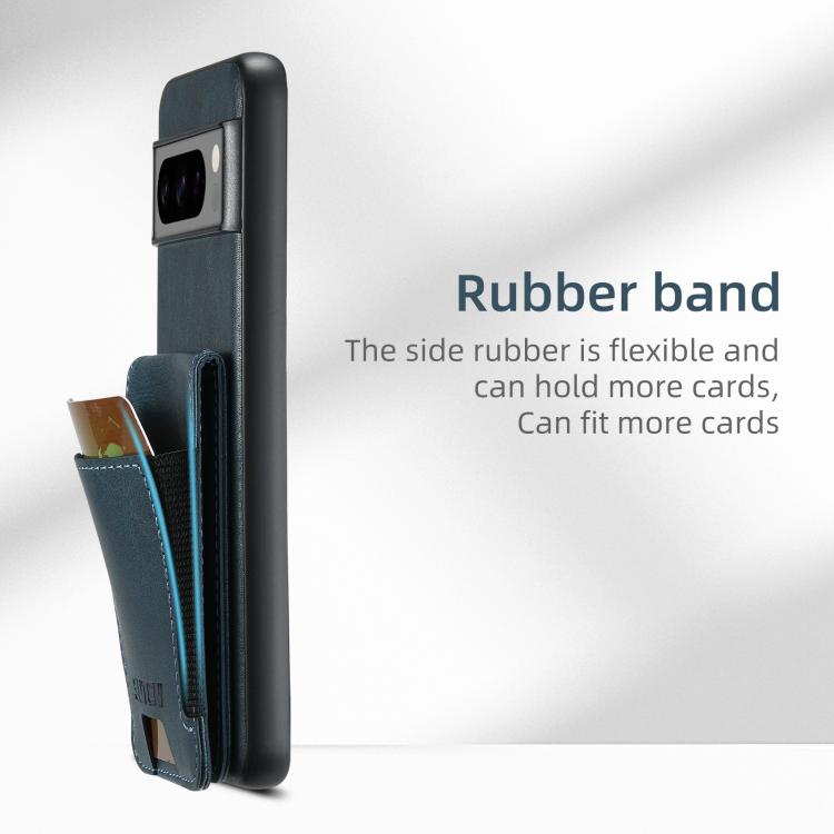 For Google Pixel 10 Suteni H03 Oil Wax Leather Wallet Stand Back Phone Case(Blue) - Google Cases by Suteni | Online Shopping UK | buy2fix