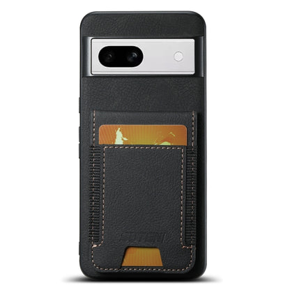 For Google Pixel 8a Suteni H03 Litchi Leather Card Bag Stand Back Phone Case(Black) by Suteni