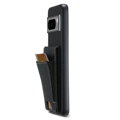 For Google Pixel 8a Suteni H03 Litchi Leather Card Bag Stand Back Phone Case(Black) by Suteni