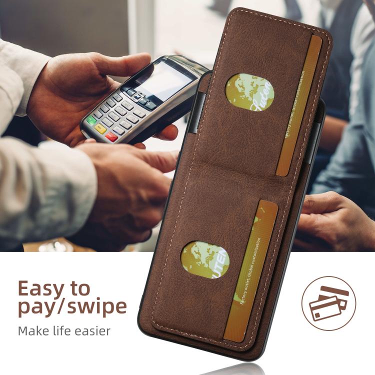 For Google Pixel 10 Pro XL Suteni H03 Litchi Leather Card Bag Stand Back Phone Case(Brown) - Google Cases by Suteni | Online Shopping UK | buy2fix