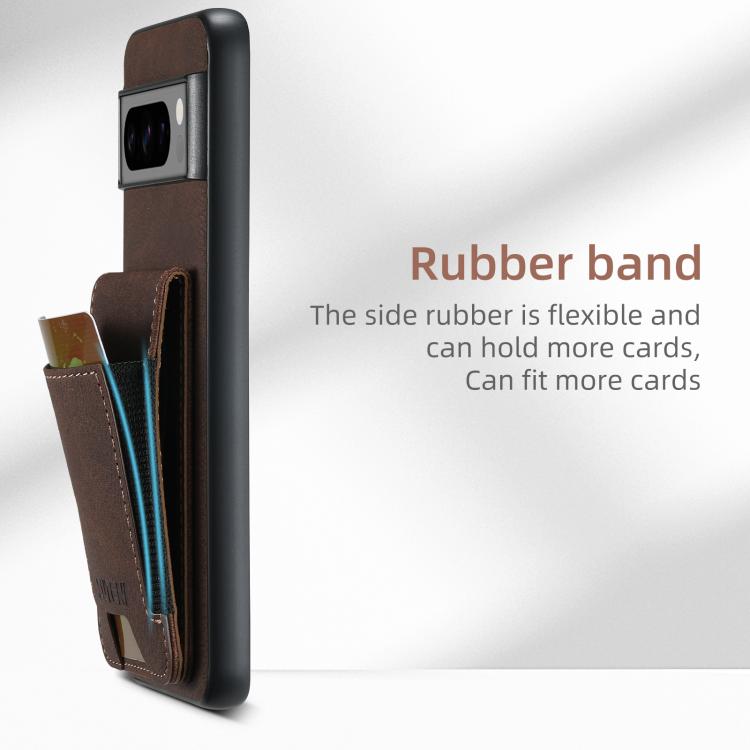 For Google Pixel 10 Pro XL Suteni H03 Litchi Leather Card Bag Stand Back Phone Case(Brown) - Google Cases by Suteni | Online Shopping UK | buy2fix