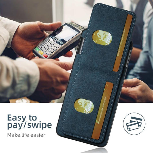 For Google Pixel 10 Pro XL Suteni H03 Litchi Leather Card Bag Stand Back Phone Case(Blue) - Google Cases by Suteni | Online Shopping UK | buy2fix