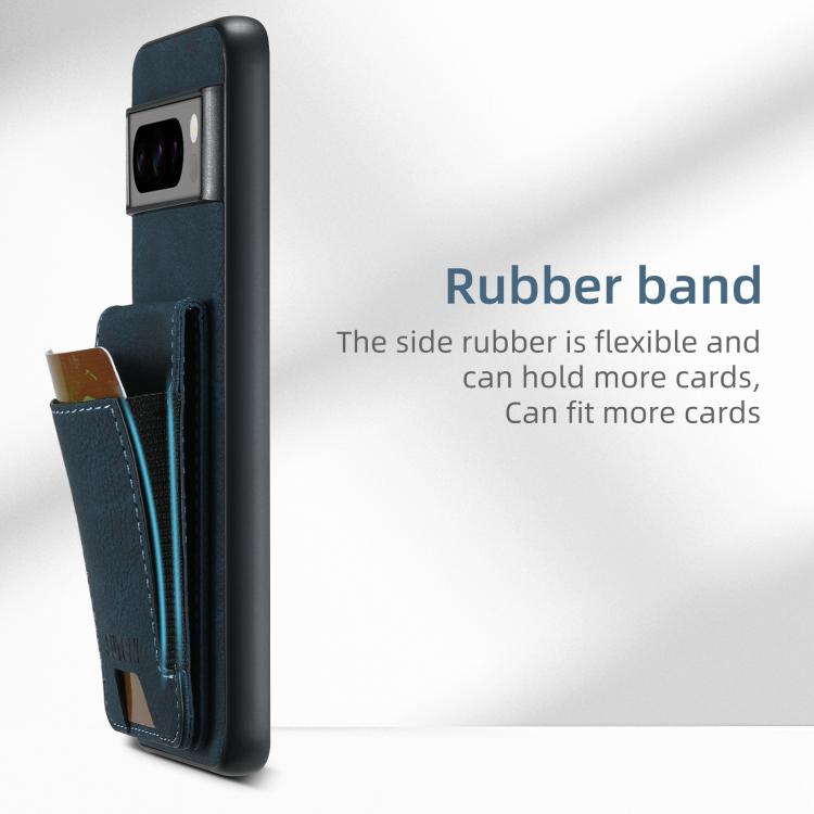 For Google Pixel 10 Pro XL Suteni H03 Litchi Leather Card Bag Stand Back Phone Case(Blue) - Google Cases by Suteni | Online Shopping UK | buy2fix