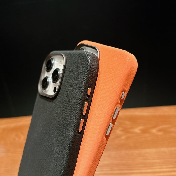For iPhone 15 Plus Vintage Denim Shockproof Magsafe Phone Case(Orange) - iPhone 15 Plus Cases by buy2fix | Online Shopping UK | buy2fix