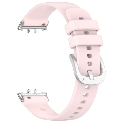 For Samsung Galaxy Fit 3 SM-R390 Metal Connector Liquid Glossy Silicone Watch Band(Light Pink) - Watch Bands by buy2fix | Online Shopping UK | buy2fix