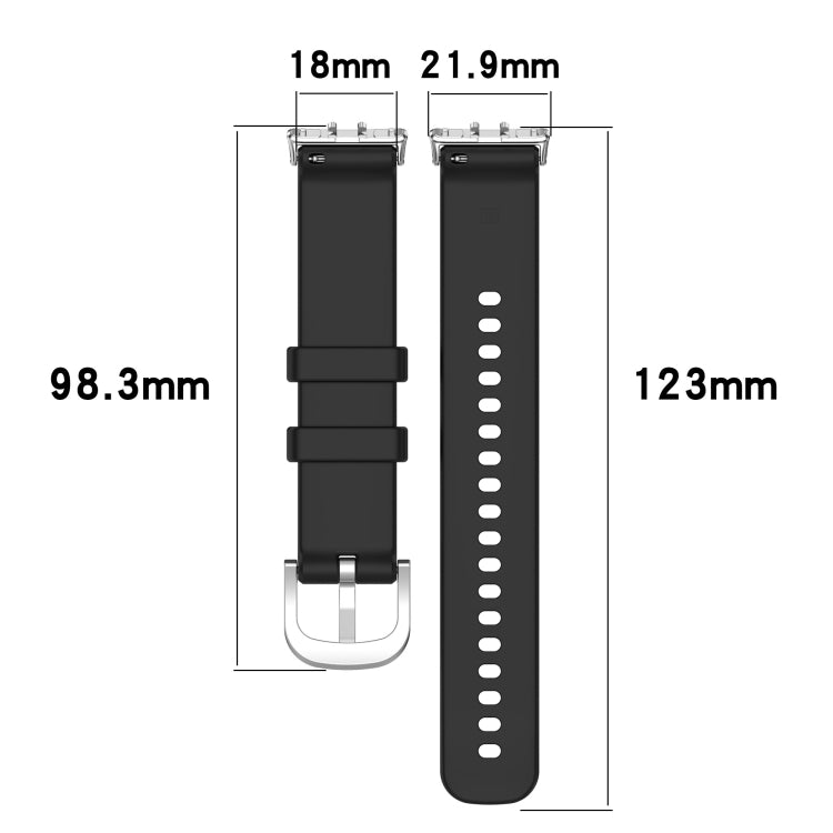 For Samsung Galaxy Fit 3 SM-R390 Metal Connector Liquid Glossy Silicone Watch Band(White) - Watch Bands by buy2fix | Online Shopping UK | buy2fix