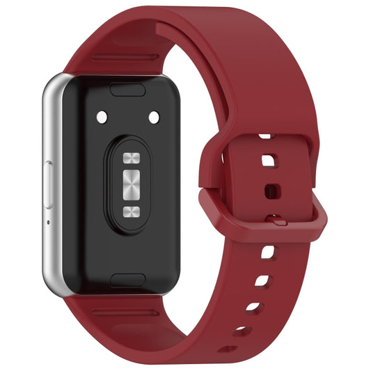For Samsung Galaxy Fit 3 SM-R390 Solid Color Buckle Silicone Watch Band(Red) by buy2fix