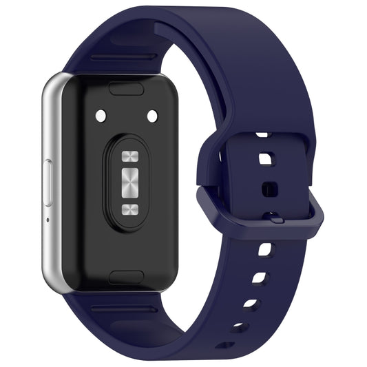 For Samsung Galaxy Fit 3 SM-R390 Solid Color Buckle Silicone Watch Band(Dark Blue) by buy2fix
