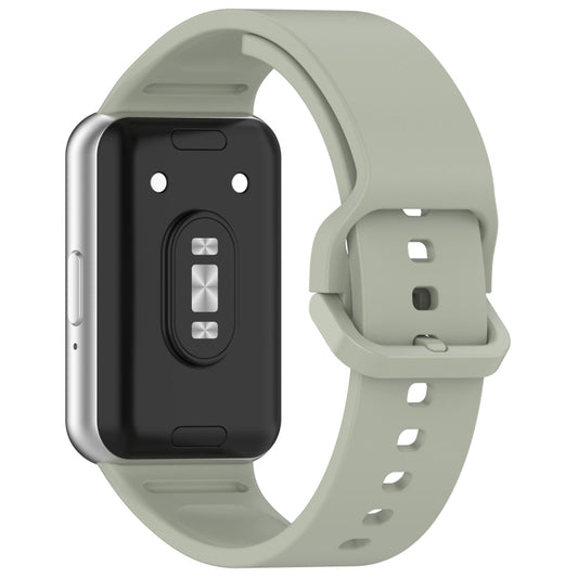 For Samsung Galaxy Fit 3 SM-R390 Solid Color Buckle Silicone Watch Band(Gray Green) by buy2fix