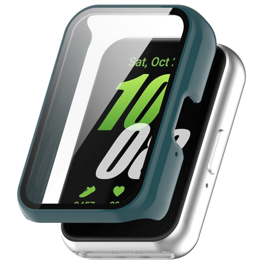 For Samsung Galaxy Fit 3 SM-R390 PC + Tempered Glass Film Integrated Watch Protective Case(Pine Green) - Watch Cases by buy2fix | Online Shopping UK | buy2fix