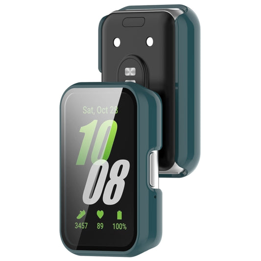 For Samsung Galaxy Fit 3 SM-R390 PC + Tempered Glass Film Integrated Watch Protective Case(Pine Green) by buy2fix