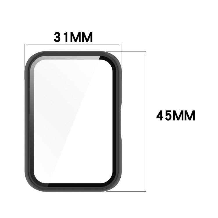 For Samsung Galaxy Fit 3 SM-R390 PC + Tempered Glass Film Integrated Watch Protective Case(Black) - Watch Cases by buy2fix | Online Shopping UK | buy2fix