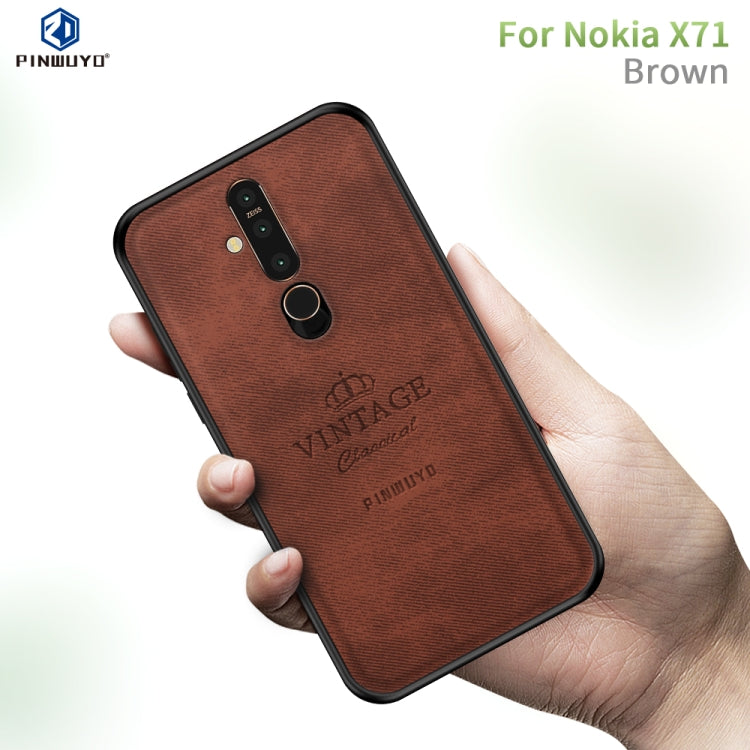 PINWUYO Shockproof Waterproof Full Coverage PC + TPU + Skin Protective Case for Nokia X71(Brown) - Nokia Cases by PINWUYO | Online Shopping UK | buy2fix