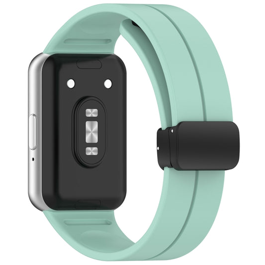 For Samsung Galaxy Fit 3 SM-R390 Magnetic Folding Buckle Silicone Watch Band(Green) by buy2fix