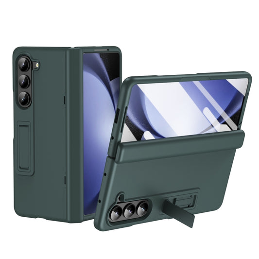 For Samsung Galaxy Z Fold5 5G All-inclusive Shockproof Phone Case with Holder(Green) - Galaxy Z Fold5 Cases by buy2fix | Online Shopping UK | buy2fix