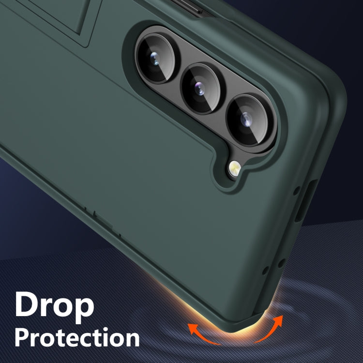 For Samsung Galaxy Z Fold5 5G All-inclusive Shockproof Phone Case with Holder(Green) - Galaxy Z Fold5 Cases by buy2fix | Online Shopping UK | buy2fix